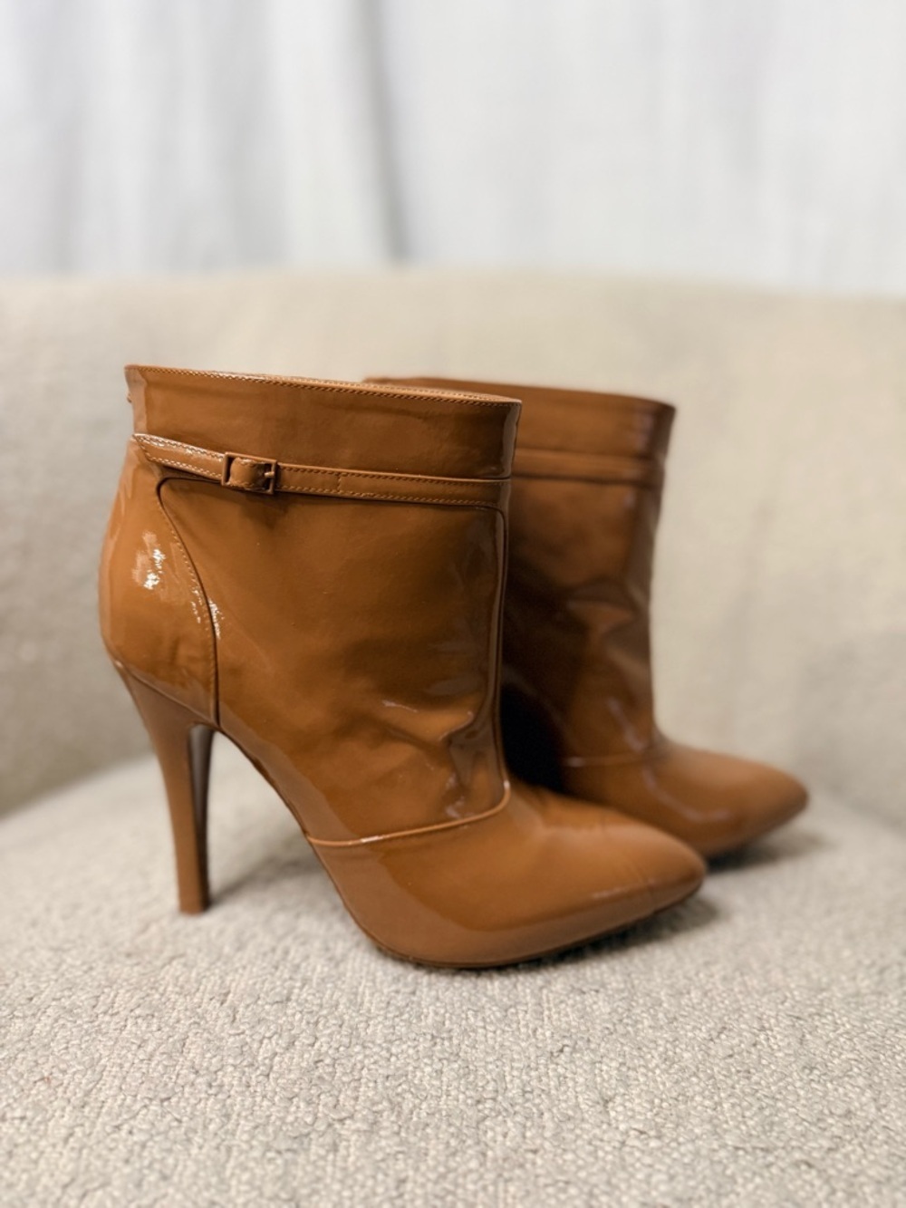 Maison Martin Margiela Caramel Patent Leather Stiletto Booties - US 6 (36.5) - Picture 2 of 6